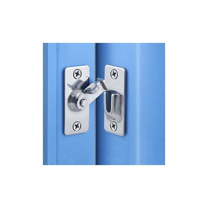 Tigrezy - 90 Degree Sliding Lock Door Latch, Stainless Steel Right Angle Safety Angle Lock Door Folding Buckle for Sliding Door Silver