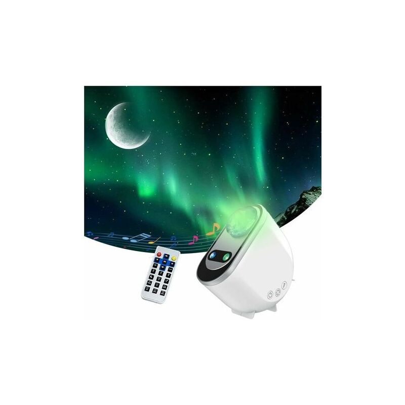 Tigrezy -Aurora Projector Light, LED Galaxy Star Moon Projection, with Bluetooth Speaker and Remote Control, Night Light for Bedroom, Home Theaters