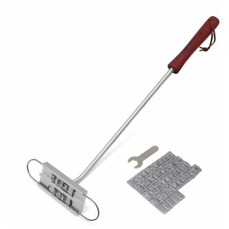 Tigrezy BBQ Barbecue Grill Branding Iron with 55 Removable Letters DIY Meat Steak Burger BBQ Tool Set