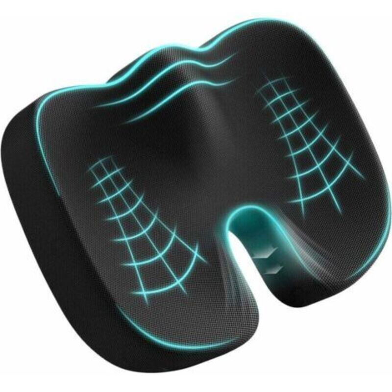 Tigrezy - Coussin de siège pour coccyx, coussin de siège ergonomique en mousse à mémoire de forme pour bureau, voiture, fauteuil roulant