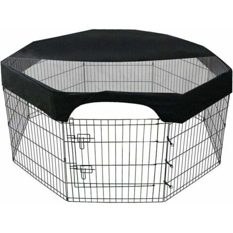 Tigrezy Couverture de parc pour animaux de 24 8 panneaux Octagonal Pet Fence Netting Cover Waterproof Shade Cover