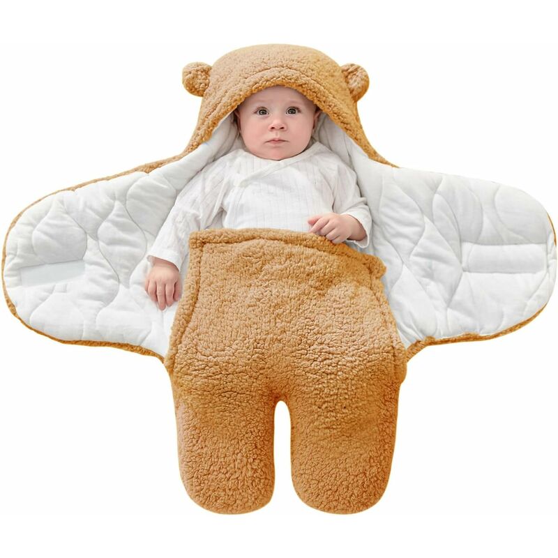 Couverture D'Emmaillotage pour Bébé Unisexe, Sac de Couchage Nid d'ange Puériculture, Gigoteuse Emmaillotage à Capuche S(1-3 Mois) - Tigrezy