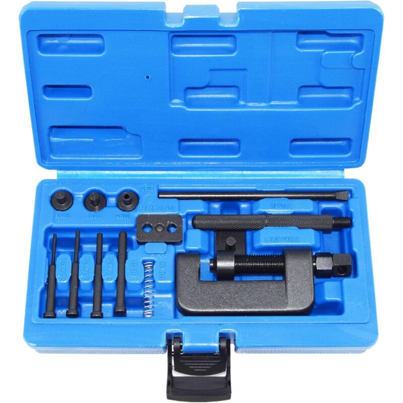 Tigrezy - Derive Chaine Moto,Rive Chaine Moto,Kit Chaine Moto,Disjoncteur Et Riveteuse De ChaîNe Moto,Ensemble D'Outils De Brise-ChaîNe De