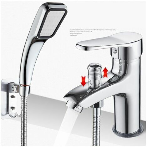 Tigrezy Duscharmatur, Einloch-Doppelventil für Warm- und Kaltwasser, Aluminiumlegierung, Waschtischarmatur mit Brausefunktion, Einloch-Doppelventil