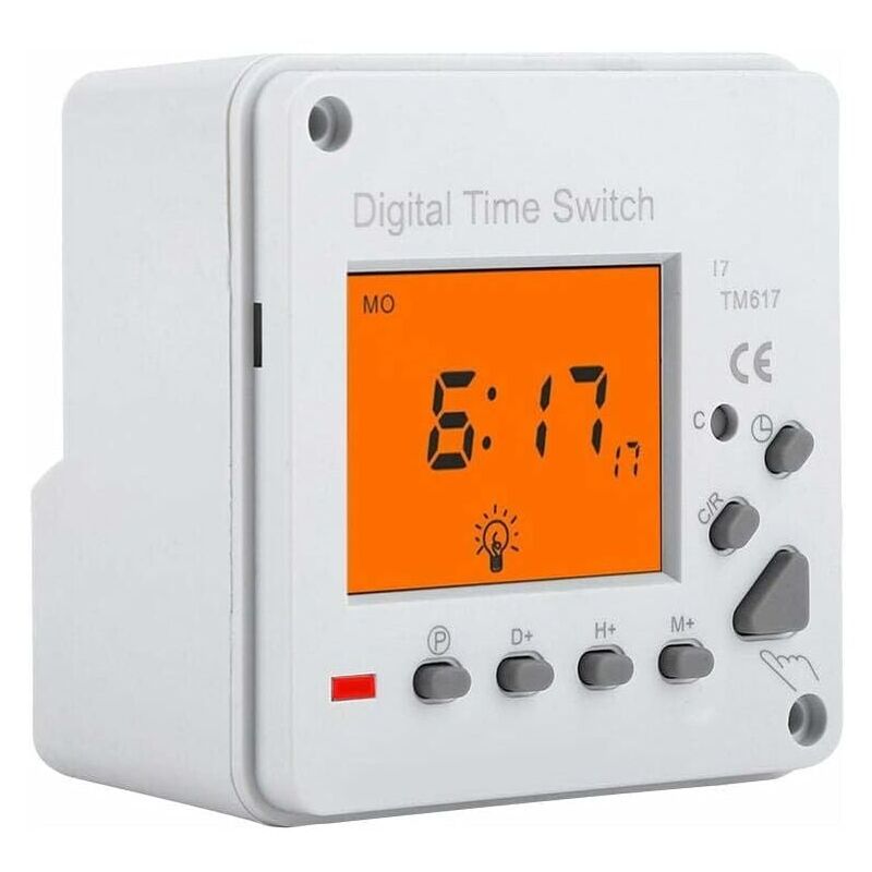 Tigrezy - Electronic Timer Digital Timer Intelligent Programmable Control Switch Backlit Timer for Household Appliances Street Lighting (220V ac)