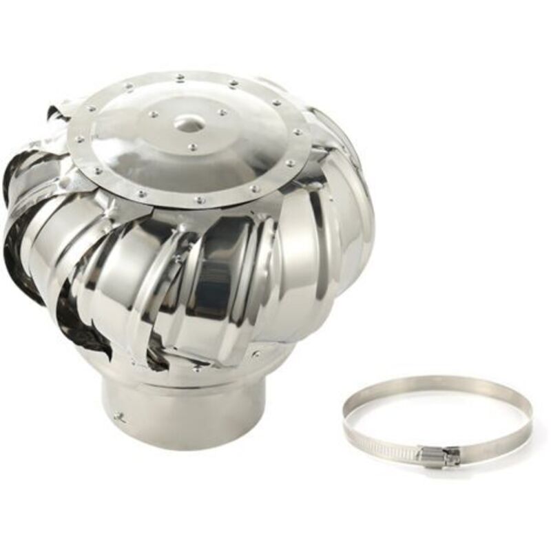Extracteur de fumées rotatif éolien en inox, chapeau de cheminée, 110mm Extracteur Rotatif Grille, Chapeau Cheminée Extracteur De Fumées Rotatif pour