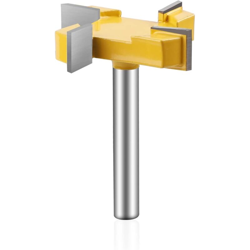 Fraise a Surfacer, Fraise à Rainurer, Fraise Defonceuse 8mm de Lame 1/4' Shank t, pour Portes, Tables, Étagères, Murs et plus - Tigrezy