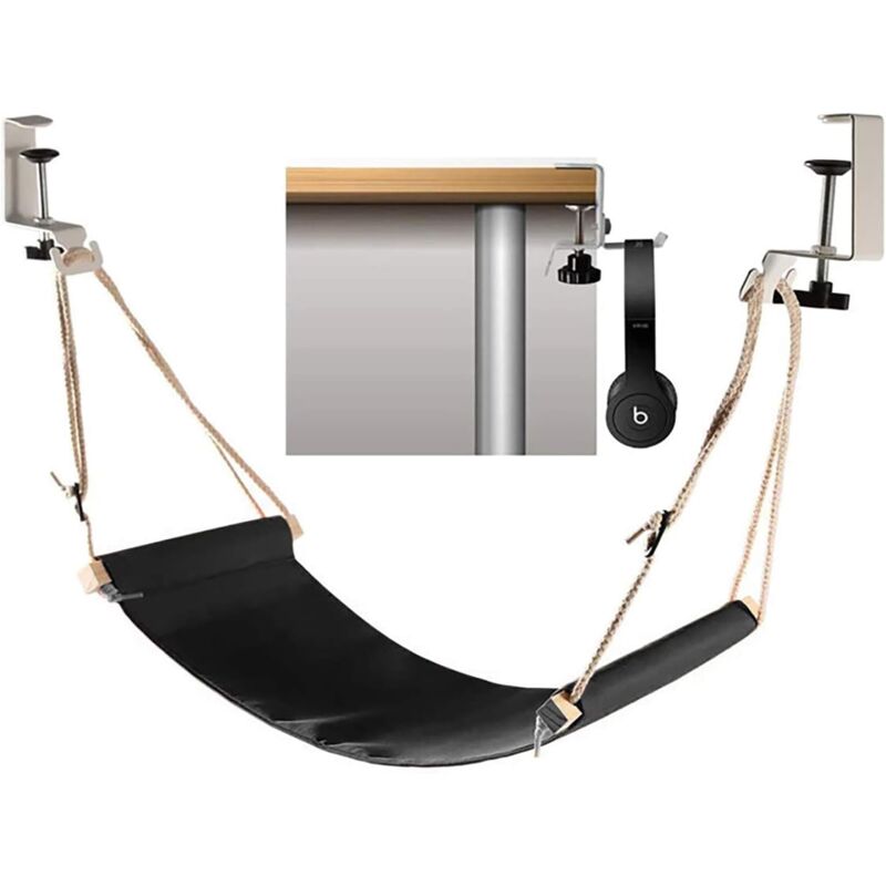 Hamac Repose pieds, Réglage hamac de pied au Bureau, support de casque inclus Réglable Portable Parfait pour Soulager Vos Pieds - Tigrezy