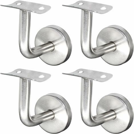 Tigrezy Handlaufstütze aus Edelstahl 304 für Treppengeländer, Wandhalterung, Holzgeländer, silberfarben (4 Stück)