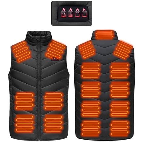 Tigrezy Heated Jacket for Men and Women, Electric Heating Vest 17 Heating Zones Intelligent Rechargeable Electric Heating (without battery)