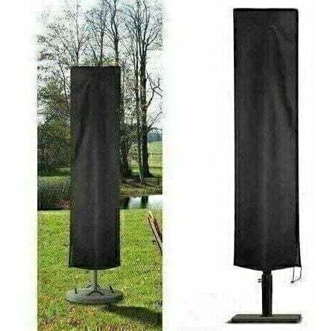Tigrezy-Housse Parasol Déporté Jardin en 210D Oxford Imperméable, Couverture pour Parasol Jardin, Housse de Protection Parasol Déporté Anti-UV/Poussière/Pluie/Vent (240x57x57cm, Noir)