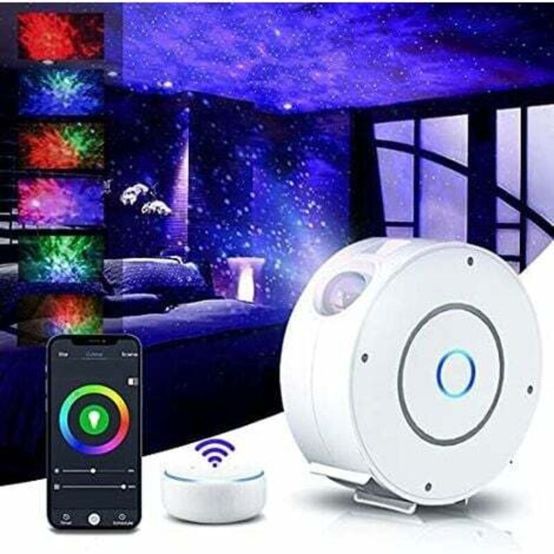 Led Projecteur Étoilé, Intelligent Projecteur Ciel Étoilé Veilleuse Galaxie,Gradation/Contrôle vocal/Connexion WiFi/Minuterie,Chambre