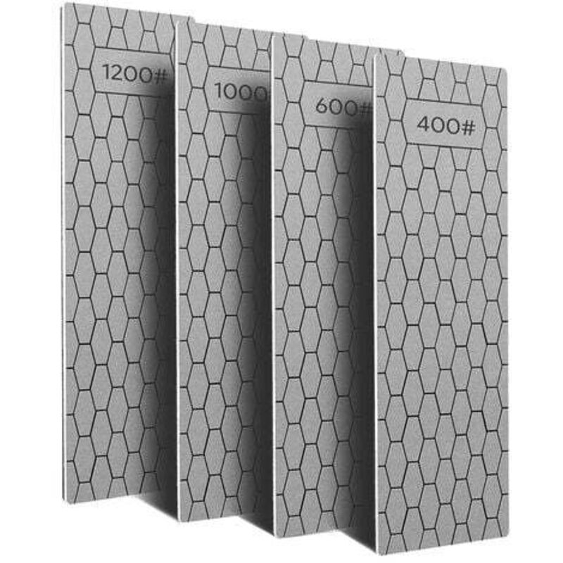 Tigrezy - Lot de 4 Plaques D'AffûTage DiamantéEs, Pierre à Aiguiser DiamantéE avec Surface en Nid D'Abeille, Grain 400/600/1000/1200