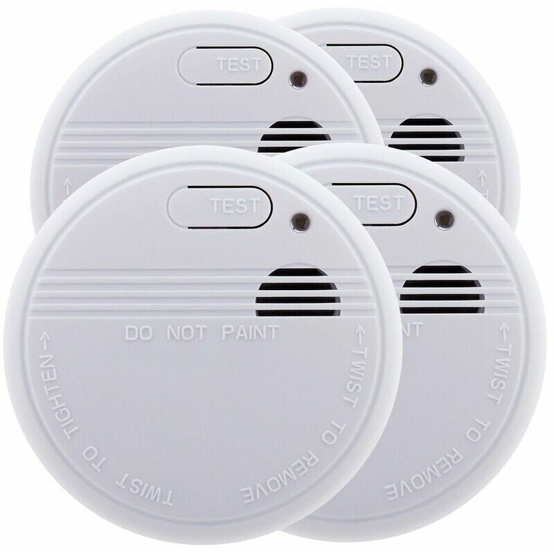 Tigrezy - Lot de 4x détecteurs de fumée nf - Garantie 5 ans - Autonomie 3 ans - Livrés avec pile et accessoires de pose