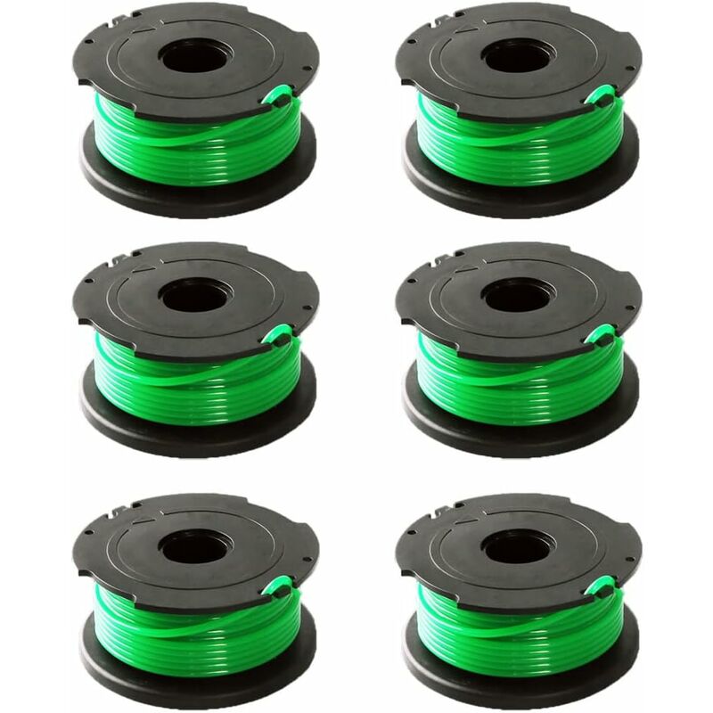 Tigrezy - Lot de 6 bobines de fil vert pour débroussailleuse Black & Decker GL7033 GL8033 GL9035 A6482