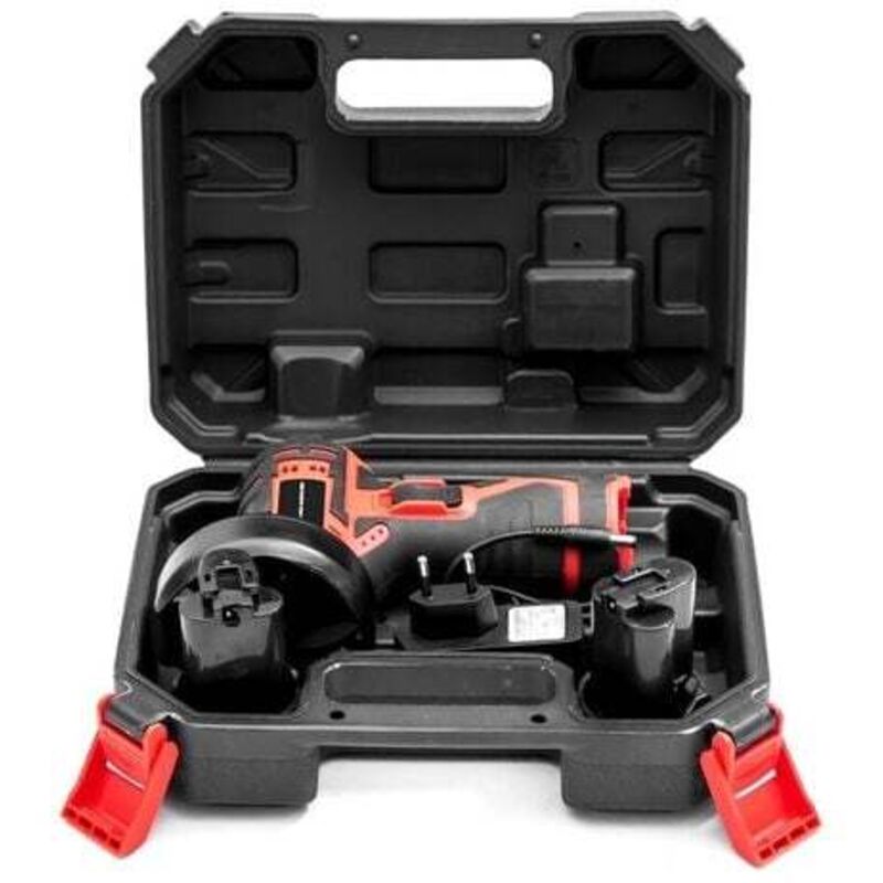 Mini meuleuse d'angle à batterie au lithium 12 v 3 pouces - Outil à tronçonner - Outil à main - 12 000 tr/min - Ponceuse électrique (rouge) - Tigrezy