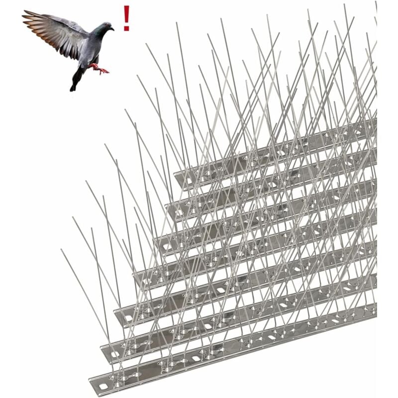 Pic Anti-Pigeon En Acier Inoxydable 6.6 Mètres, Pack De 20 Pique Anti-Oiseaux Pour Effrayer Pigeons, Corbeaux, Moineaux, Chats, Respectueux Des