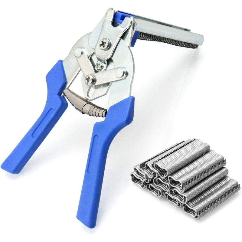 Pince de clôture rapide fixation de treillis métallique mince, jardin pince à grillage + 600 clips pour pinces de fil - Tigrezy