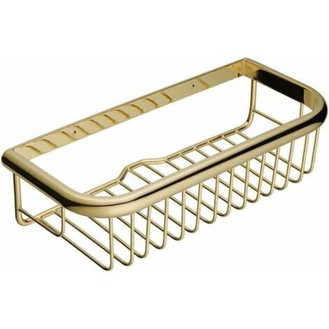 Tigrezy Poliertes Gold, rostfreies Badregal, Duschablage, wandmontierter rechteckiger Korb für Shampoo, Spülung, Badezimmer, Küche, Organizer