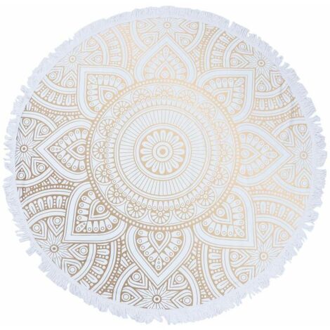 Tigrezy Serviette de plage ronde à séchage rapide, serviette de plage Mandala modèle abstrait, tapis de yoga, serviette de douche, serviette de bain
