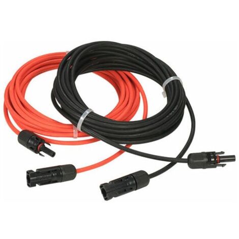 TUMALAGIA Tigrezy Solarpanel-Verlängerungskabel mit MC4-Stecker, rot + schwarz, Paar 10 m Überbrückungskabel