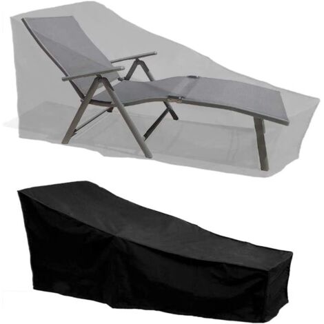 Tigrezy Sonnenliegen-Abdeckung, wasserdicht, für den Außenbereich, Liegestuhl-Abdeckung, Sonnenliege, Liegestuhl-Abdeckung, 210 x 75 x 80/40 cm, Schwarz