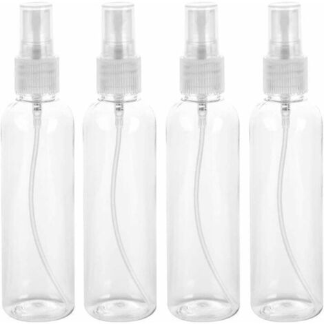 ONTWAY Tigrezy tragbare, nachfüllbare, robuste, transparente Kunststoff-Sprühflasche, 4 Stück, 100 ml