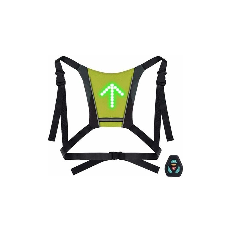 Tigrezy - usb Rechargeable led Cycling Vest with 48 led Lights, led Bike Turn Signal Reflective Vest with 4 Modes Direction Indicator