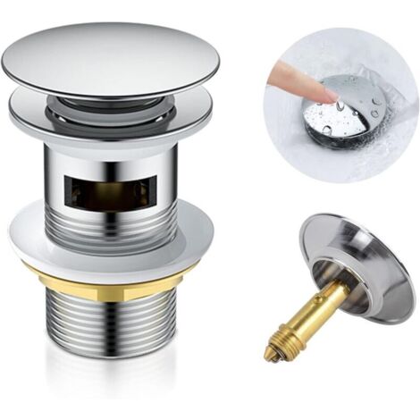 Tigrezy -Vidage universel avec trop-plein pour lavabos -bouchon de lavabo（argent 1 pièce）