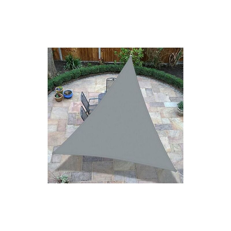 Tigrezy-Voile d'ombrage Triangulaire 3 x 3 x 3m Toile Ombrage Une Protection des Rayons UV pour Extérieur,Terrasse,Jardin - Gris