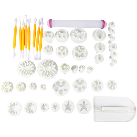 Tihebeyan Kitchen Zucker-Fahrzeug-Set, Fondant-Zucker-Fahrzeug-Set, 46 Ausstechformen, ideal für essbare und nicht verdeckbare Materialien