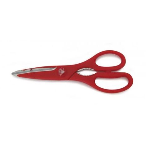 TIJERA COCINA INOX Y ABS - ROJO 8Â½ - 22CM - BRINOX