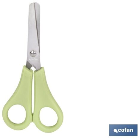 TIJERA ESCOLAR CON PUNTA REDONDA DE COLOR VERDE 13,3 CM