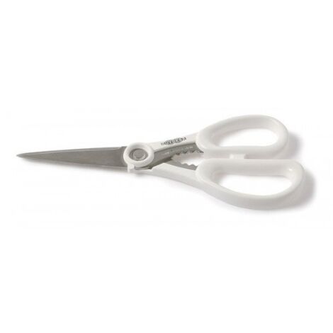 TIJERA MICRODENTADA . INOX - BLANCO / 8" - 20 CM. FUNDA -  BRINOX