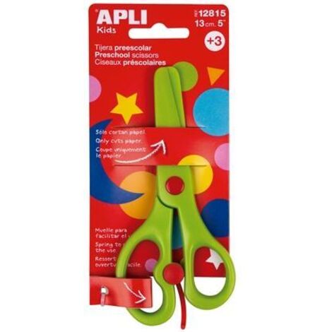 TIJERA PREESCOLAR APLI 13 CM VERDE 12815