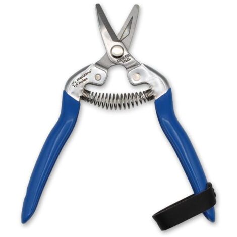 TIJERA RECOLECCION M/AZUL CURVA CORTA INOX M100C