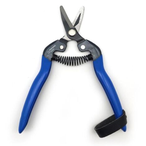 TIJERA RECOLECCION M/AZUL CURVA CORTA M100C
