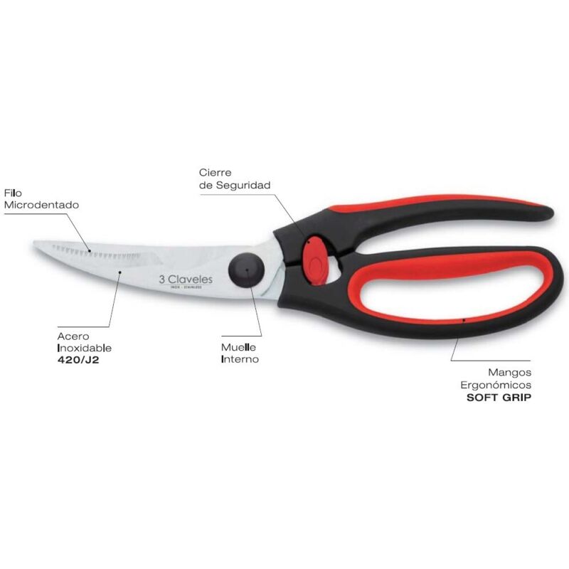 Tijera para trinchar aves de acero inoxidable - 24 cm