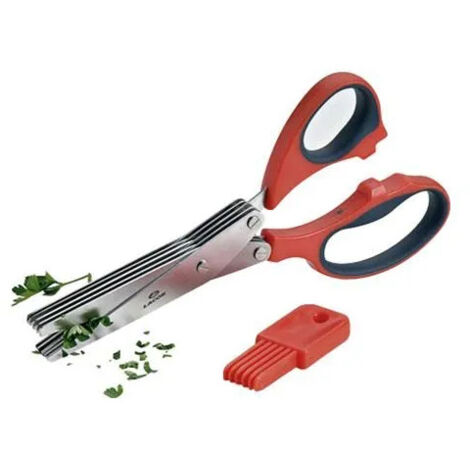 Tijeras de cocina de 5 hojas con cepillo de limpieza