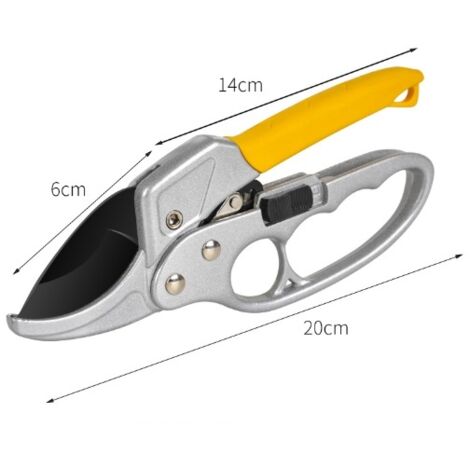Tijeras de podar de derivación, sólidas, P321, para ramas y ramitas frescas, revestimiento antiadherente, hoja de acero inoxidable, longitud: 20,6 cm