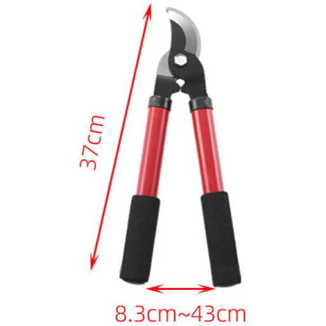 Tijeras de yunque KZQ para madera seca y dura, hojas de acero endurecido con revestimiento antiadherente, longitud: 37 cm
