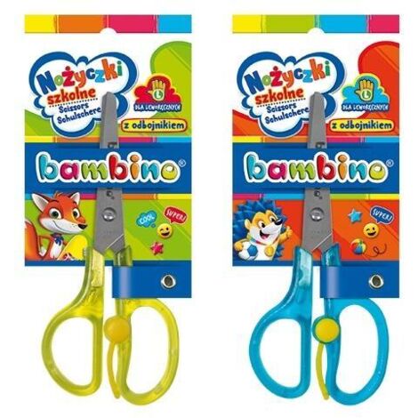 Tijeras escolares para zurdos con protector bambino