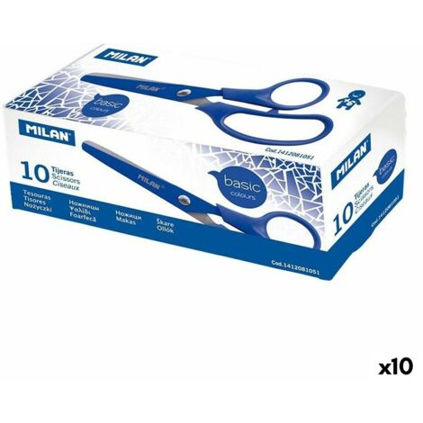 Tijeras Milan Azul Acero Inoxidable (10 Unidades)