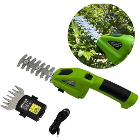 Tijeras multifunción inalámbricas de 7,2 V para setos y césped – Cuchillas de acero, batería de 1500 mAh, cargador incluido