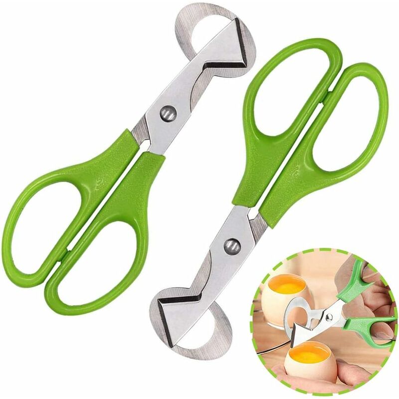 

Tijeras para huevos de codorniz de 2 piezas, tijeras para huevos de codorniz de acero inoxidable, tijeras para abrir huevos de codorniz, abridor de