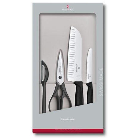 Tijeras Victorinox Swiss Classic, juego de 4 piezas, negras 6.7133.4G