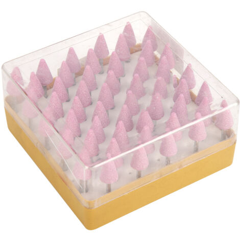TIKATARER Forets de Meulage, 50 Pièces, Tête 3 X 12 Mm et Tige 3 Mm, Accessoires pour Outils Rotatifs en Chrome-corindon PA, Tête de Meulage avec Boîte de Rangement en Plastique, Forets