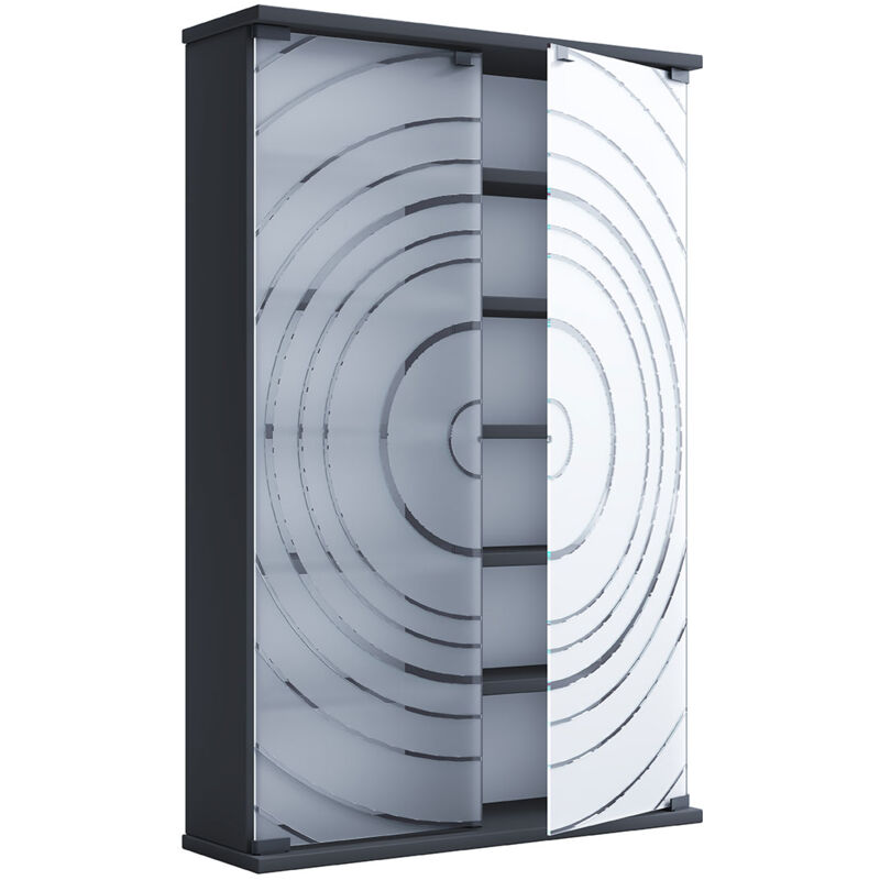 TilanoL citrine CD, DVD 6 tablettes 2 portes anthracite.