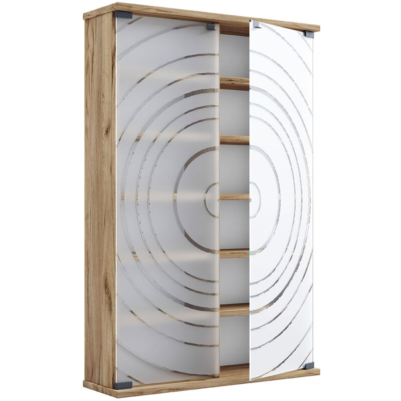 Ebuy24 - TilanoL citrine cd, dvd 6 tablettes 2 portes chêne décor.