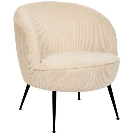 Tildae Sessel in Stoff Creme gerippt L69xl63xH71 cm - Atmosphera créateur d'intérieur